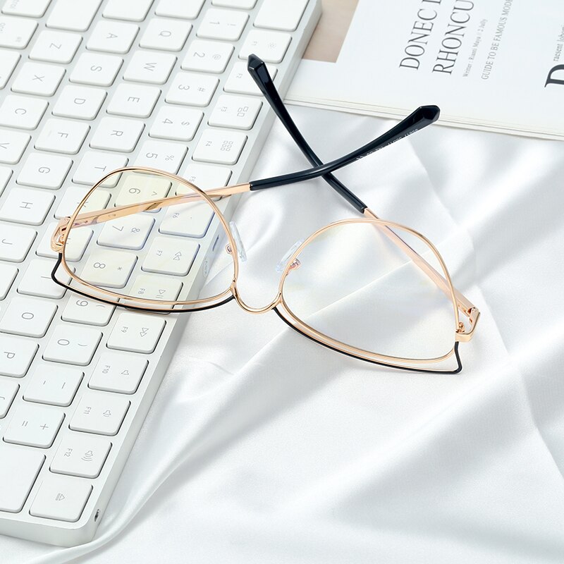 Anti-Blue Blocking Glasses Trends Cat Eye Women's Glasses Frame Oversized Optical Decorative Glasses