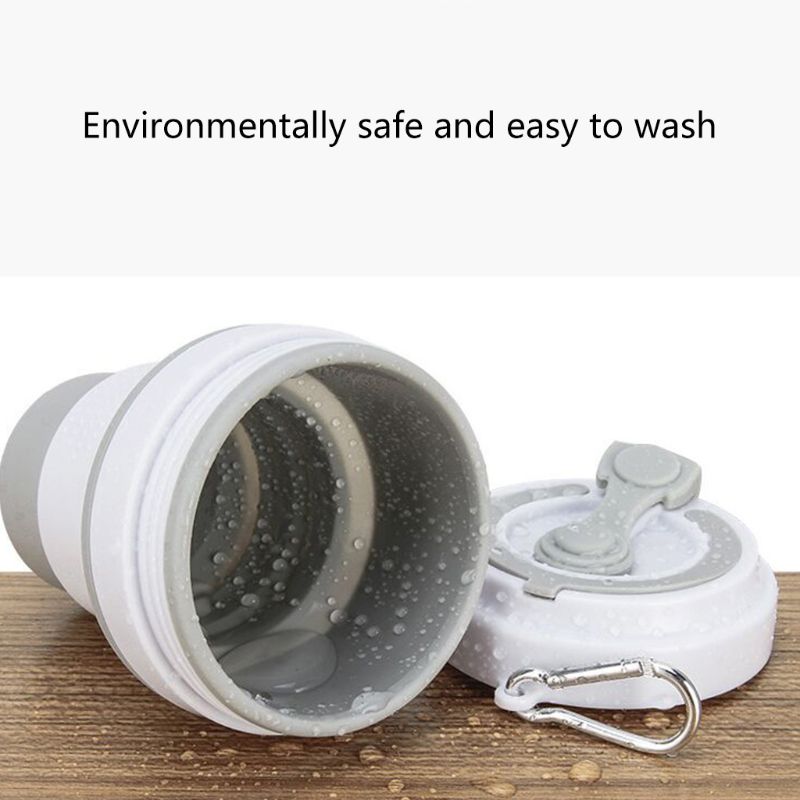 Siliconen opvouwbare reisbeker opvouwbare koffiemok drinkbeker met verstelbare inhoud lichtgewicht bpa voor reizen kamperen