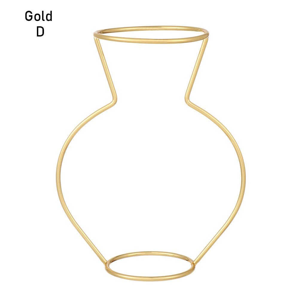 8 Types Nordic Style Iron Line Flower Vase Simple Metal Plant Holder DIY Iron Vase Ornaments Table Iron Vase Rack Home Decor: D
