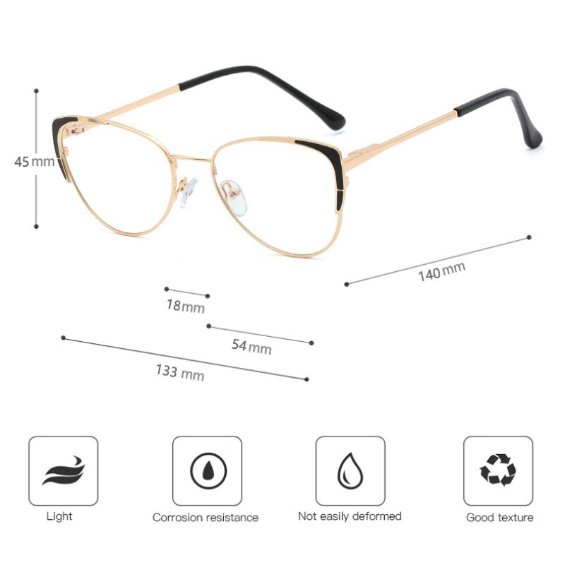 Hotony Eyeglasses Frame for Women Blue Light Blocking Eyewear Female Optical Glasses UV400 Prescription Spectacles Woman