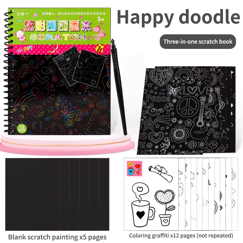 Una varietà di stili Magic Rainbow Art Paper Card set up graffiti template disegno stick fai da te arte pittura giocattoli palestra per bambini: Graffiti