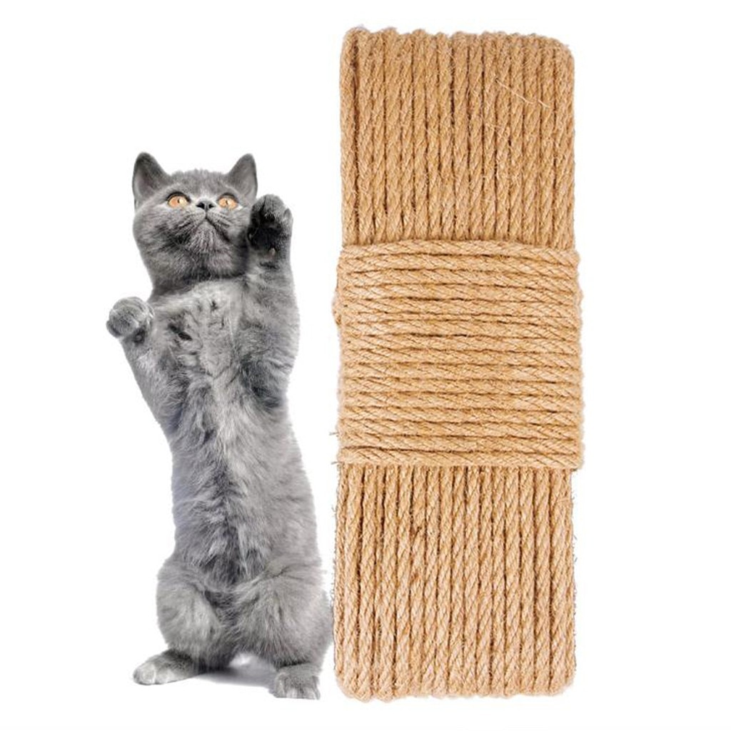 At columna cuerda de Sisal DIY rascador de gato cuerda retorcida de Sisal reemplazo árbol de gato rascador gato de juguete cuerda para atar @ 0918C40
