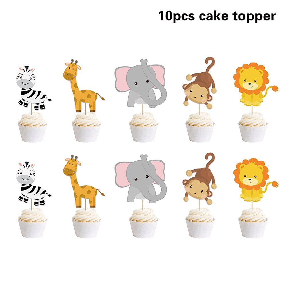 Banderole thème joyeux anniversaire avec animaux, banderole thème forêt Safari Jungle, banderole d&#39;anniversaire pour enfants garçons filles, décorations de fête d&#39;anniversaire