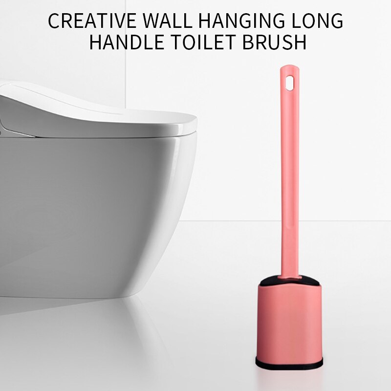 Muur Bedrag Siliconen Wc Borstel Zachte Borstel Toiletborstel Houder Set Accessoires Schoonmaken Tool Duurzaam Plastic Rubber