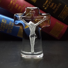 Recuerdos de la iglesia de pie, cristal óptico, crisol, cristal de Jesús, Cruz 3d, decoración cristiana