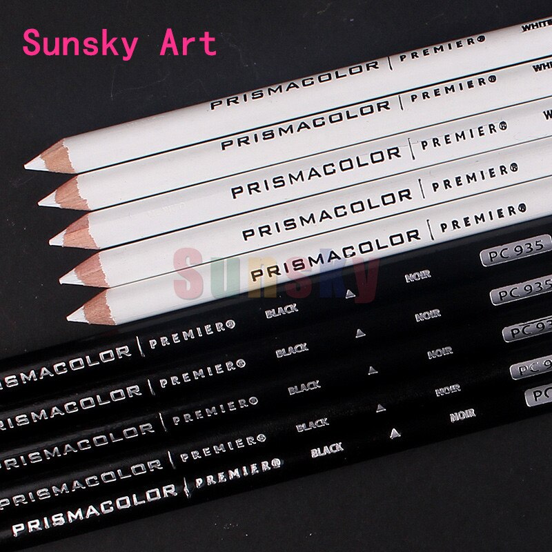 USA Sanford Prismacolor PC935 PC938 white black single color pencil oily Paint pencil 4.0MM soft big core Artist oil pencil set