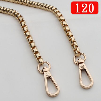 Metal Chain For Shoulder Bags Handbag Buckle Handle DIY Belt For Bag Strap Accessories Hardware Double Woven Iron Purse Chain: gold 120 cm