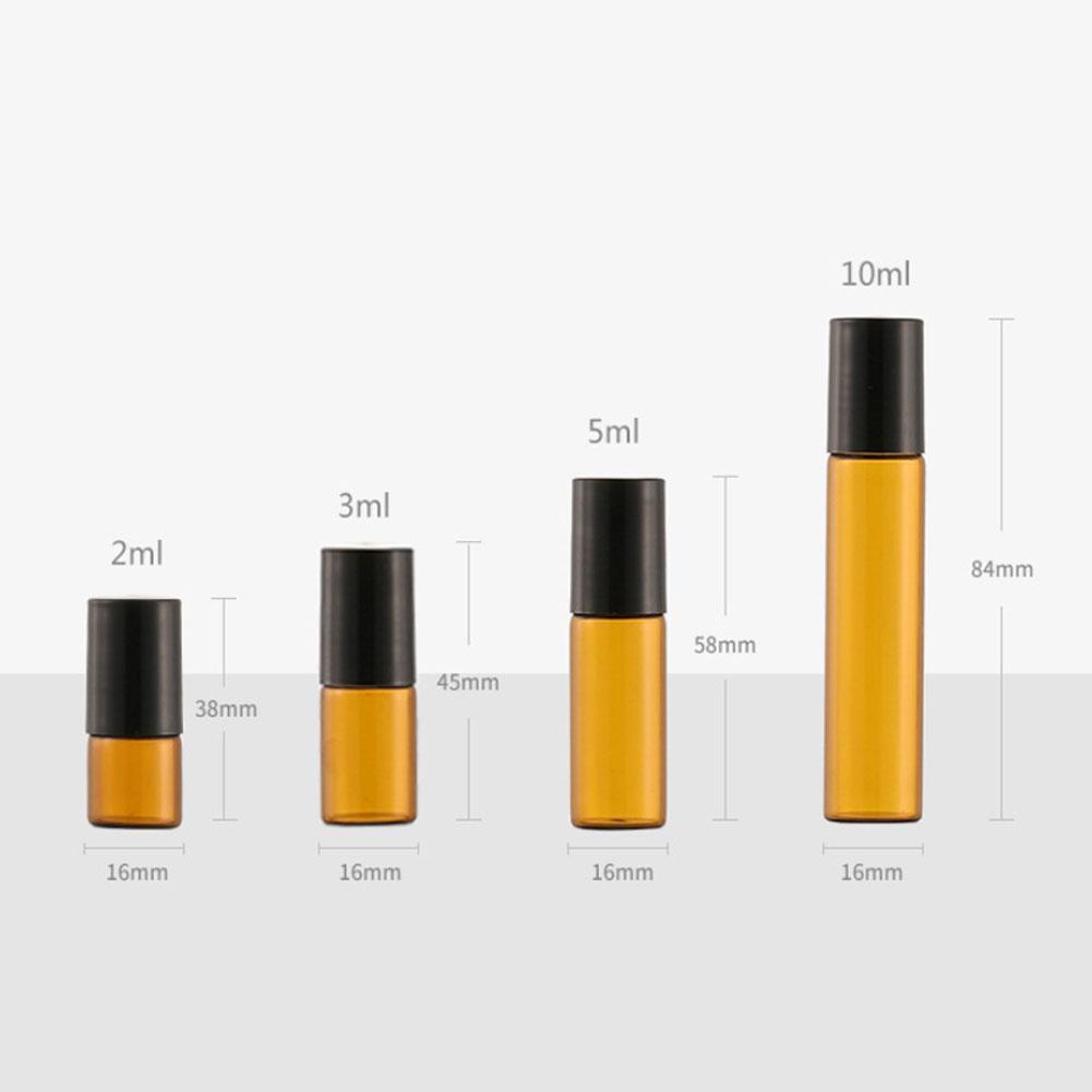 2/3/5/10 Ml Donkerbruin Glazen Fles Etherische Olie Flessen Oogcrème Roller Doseren Fles sample Etherische Olie Flacon Containers