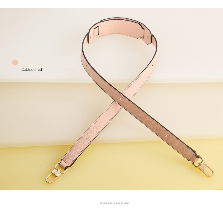 Mærke taske strop justerbar skulder crossbody strop til håndtaske læder taske pu strop taske tilbehør bælte til taske bolso mujer: Lyserødt litchi mønster