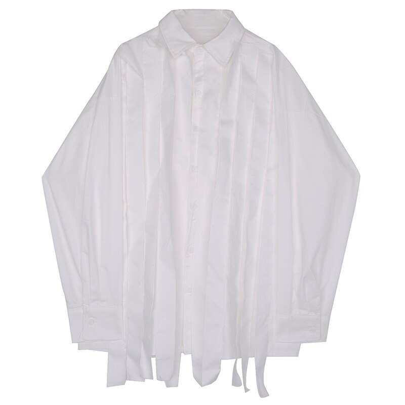 XITAO-Camiseta de costura Irregular de estilo oscuro, Tops y blusas de Color sólido de tendencia para mujer, ropa de Harajuku para mujeres de las mayas DMY4474: white DMY4474 / S