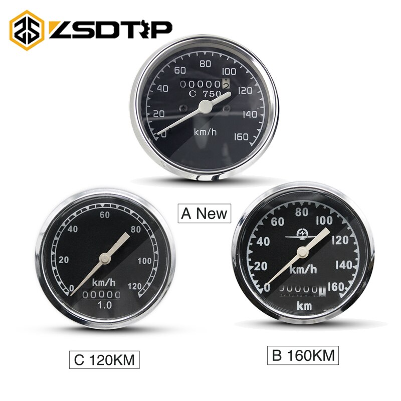 ZSDTRP For Bmw R12 R71 120 Km/h For CJ-K750 M-72 160 Km/h Retro model speedometer with light used at side car motorcycle
