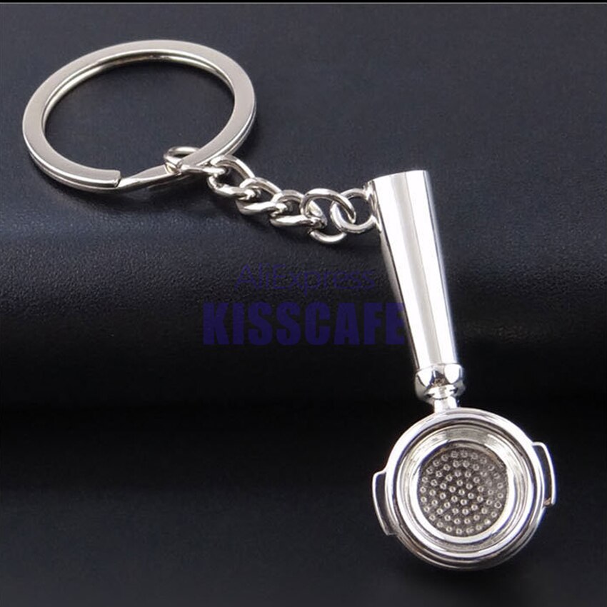 Barista Coffee Tamper Keychain Coffee Machine Handle Moka Pitcher Keyring Portable Coffeeware Espresso Accessories