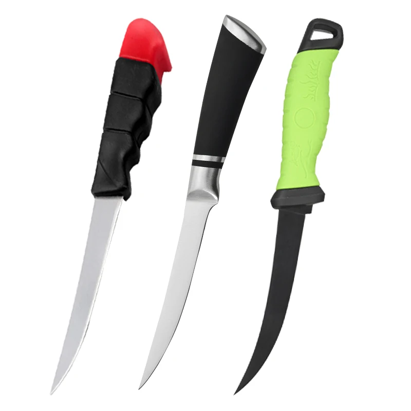 Cuchillo multifuncional de acero inoxidable para deshuesar filete, cuchillos de cocina profesionales, cuchillo para matar pescado, cuchillo para carne, cuchillo para fruta: Castaño