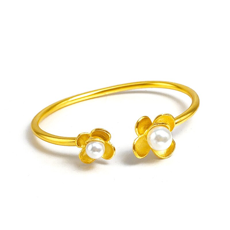 frauen neue armbänder luxus Japanischen und Koreanischen stil kleine frische perle doppel blume öffnen Armbinde frauen