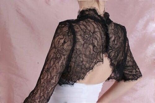 Bridal Lace Zwart Ivoor Wit Bridal Bolero Jasje Bolero 3/4 Mouwen Wedding Bolero Jas