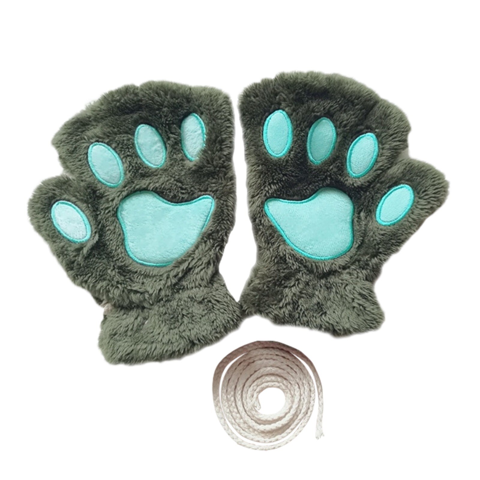 E Modieuze Vrouw Leuke Cartoon Beer Poot Kat Klauw Verdikte Halterneck Handschoenen Lichtgewicht En Comfortabele Materialen