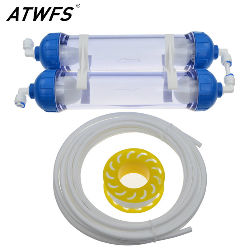 2 Stage Water Filter Behuizing Diy T33 Shell Filter Fles 1/4 "Tube Fittings Dikker Met Pijp Omgekeerde Osmose Aquarium filter