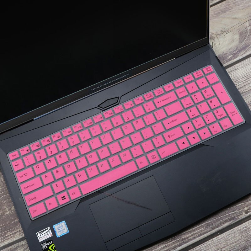 Silicone Laptop Keyboard Cover - Ultra-thin, Waterproof, Dustproof Skin for Gigabyte AORUS 5 Gaming Notebook 15-15.6 inch: Pink