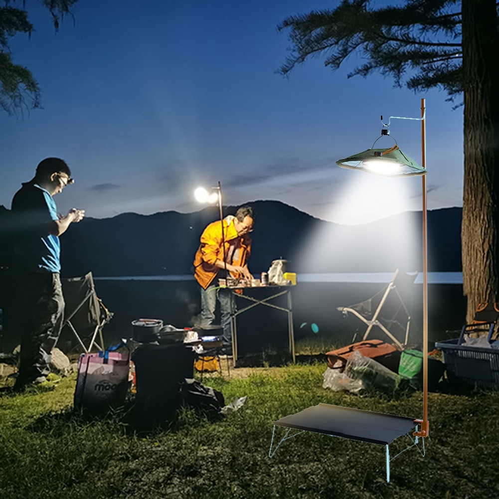 Outdoor Portable Folding Lamp Pole Aluminum Alloy Hiking Camping Ultralight Tent Lantern Fixing Stand Light Holder