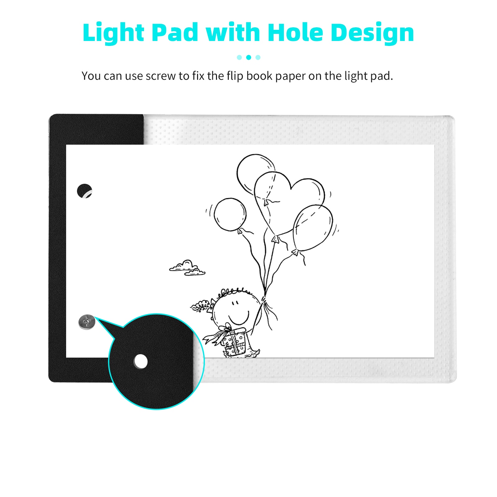 Flip Book Kit with Mini LED Light Pad Hole 3 Level Brightness Control Light Box 300 Sheets Animation Paper Flipbook