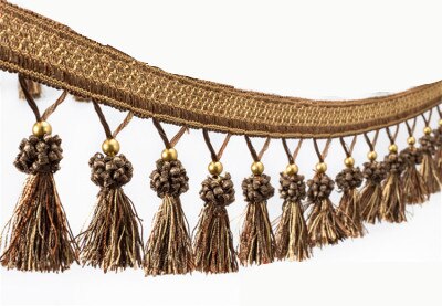 Rideau à franges avec des perles en cuivre en métal de 1M, bricolage soi-même, pour robe latine, rideau de vêtement, accessoires de couture décoratifs, ruban d'habillage: I