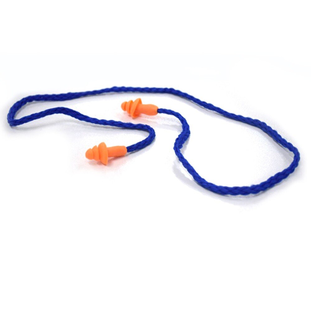 ESCAM 1/2/5/10pcs Soft Silicone Corded Ear Plugs ears Protector Reusable Hearing Protection Noise Reduction Earplugs Earmuff