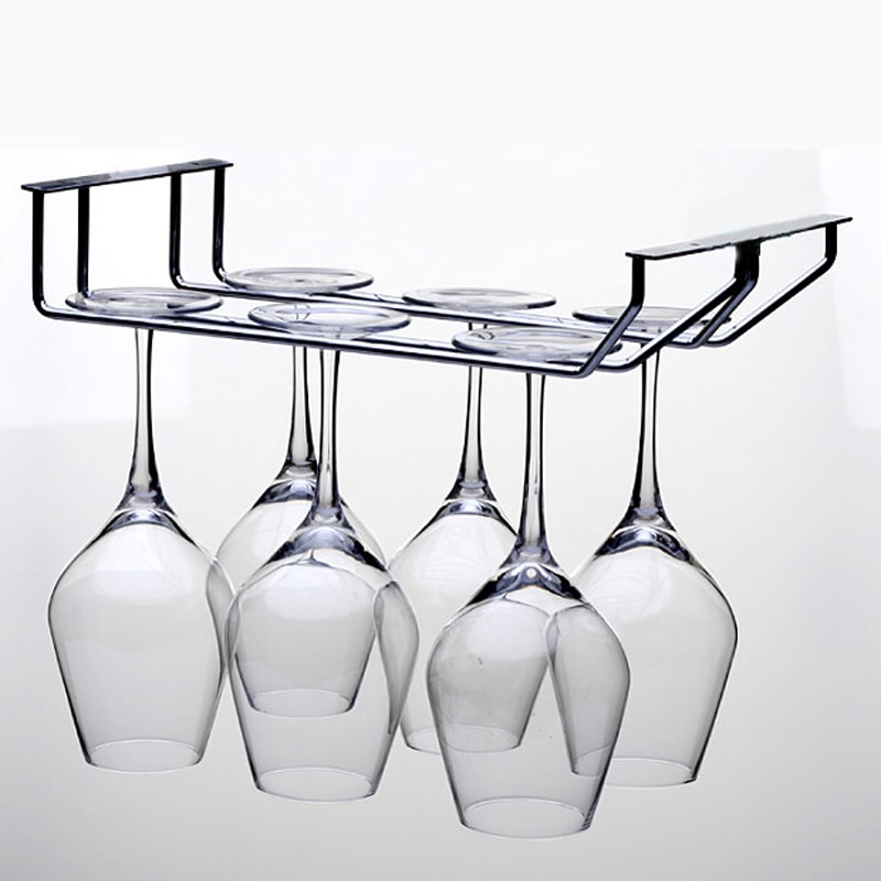 Rostfritt stål vinställ enkel och dubbelrad vinglasställ högt glasställ rack vägghängande förvaringslåda  wf910135