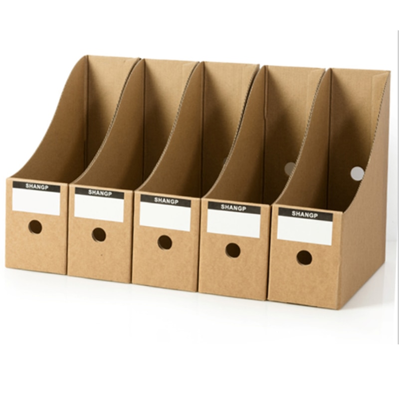Boîte de rangement en papier Kraft porte-fichiers  – Grandado