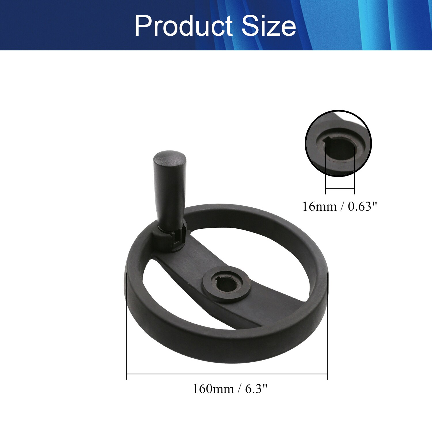 2 Spoked Hand Wheel Polypropylen(PP) Handle 12mm/16mm Hole Diameter Machine Accessories For Lathe Milling Machine 1pcs