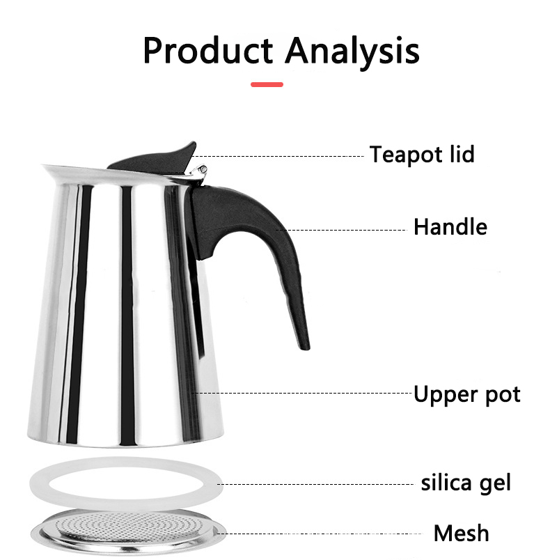 2/4/6/9 Cup Mocha Pot Coffee Machine Espresso Cup Electric Coffee Machine Latte Percolator Stove Mocha Coffee Machine