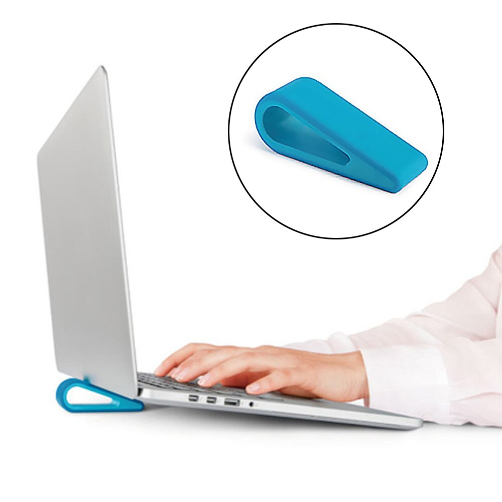 Besegad Tablet Holder Laptop Cooling Stand Simple Notebook Keyboard Risers Stand Holder for Offices Cooler Base School Supplies: Blue