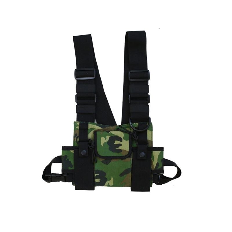 Universele Handsfree Radio Vest Borst Rig Harness Bag Holster Voor Twee Manier Radio H05D