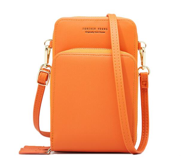 Crossbody Cell Phone Shoulder Bag Cellphone Bag Daily Use Card Holder Mini Summer Shoulder Bag for Women Wallet: Orange