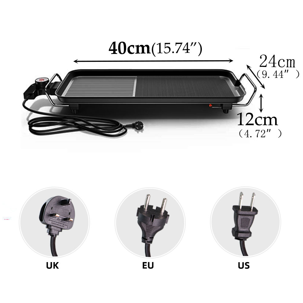 Grelhas elétricas pan coreano churrasco wok máquina de churrasco carne grelhada cozimento temperatura ajustável placa aquecimento casa ao ar livre grill ferramentas