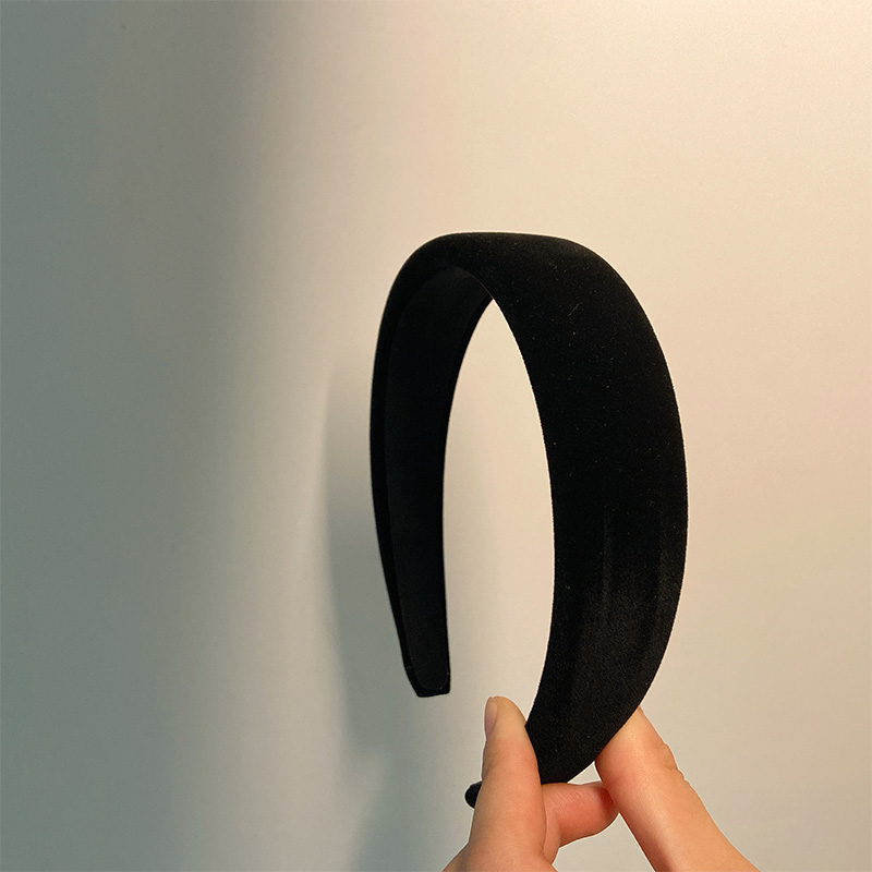 Fasce nere spesse invernali per donna fascia per capelli in spugna di velluto Ragazze Lunetta per capelli larga Elasticità Copricapo imbottito Accessori per capelli: bianca