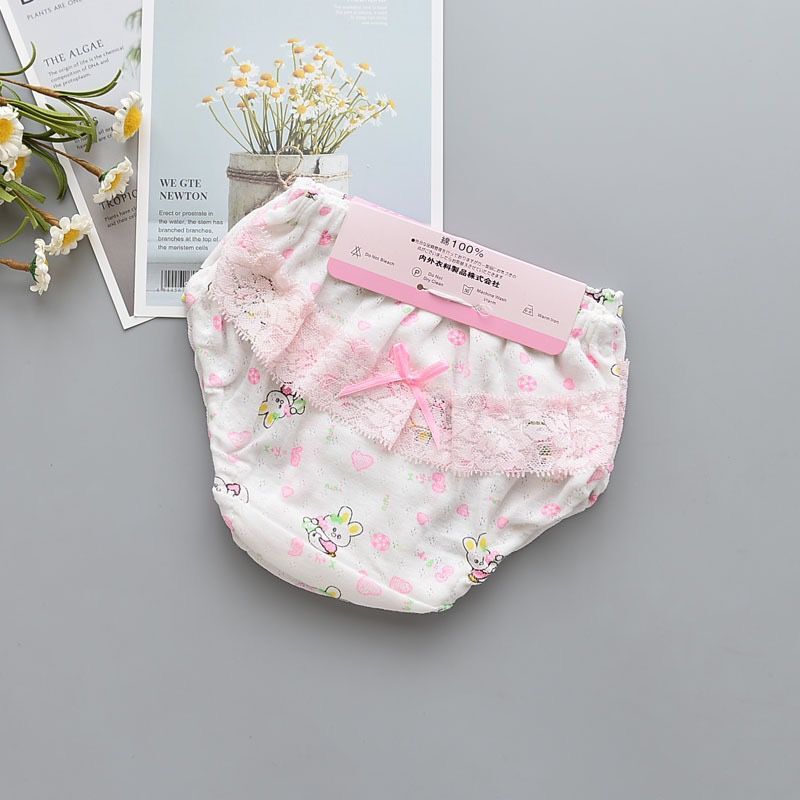 Sous-vêtements en dentelle pour petites filles, culotte en coton, 4 pièces/lot