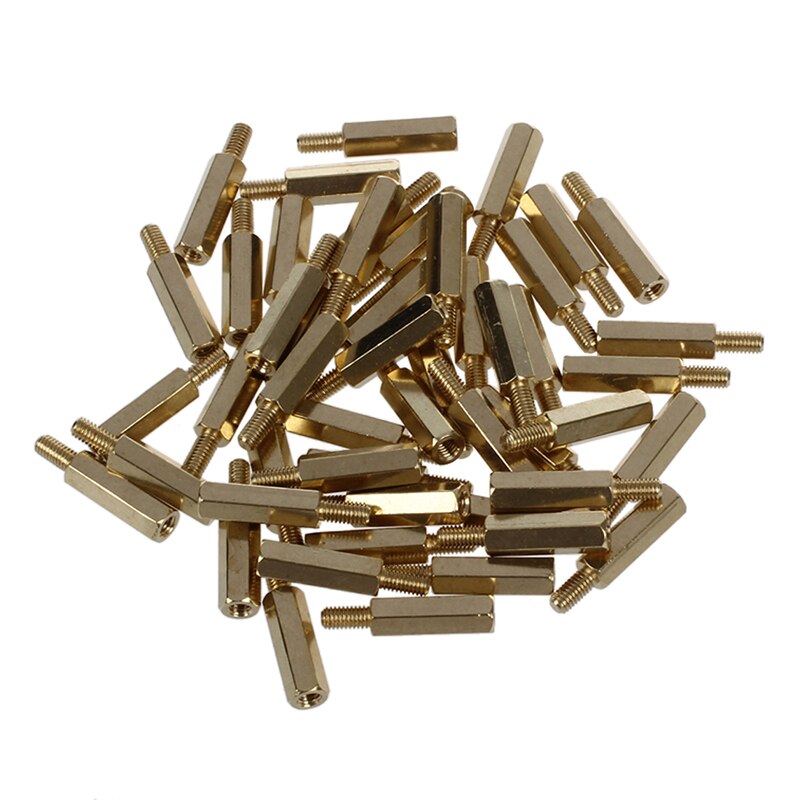 50 Pcs Screw PCB Stand-off Spacer Hex M3 Male x M3 Female 15mm Length: Default Title