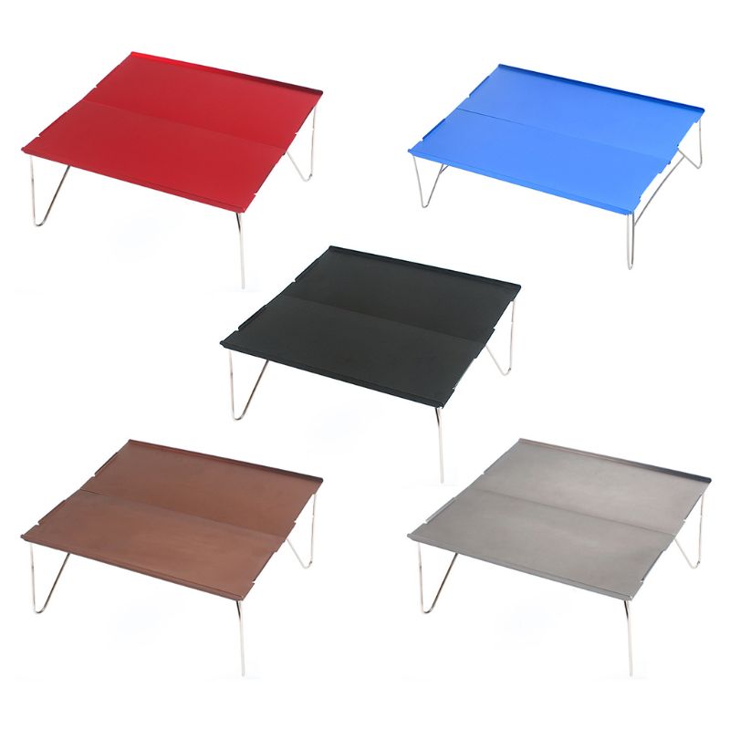 Bærbare camping-sideborde med aluminiumsbordplade til udendørs rejse-picnic, strand, båd let at rengøre mini foldbart bord