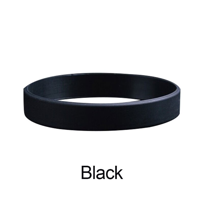 12 Color Silicone Rubber Elastic Sport Wristband Cuff Bracelets Bangles For Women Men Popular Simple Accessories: Black