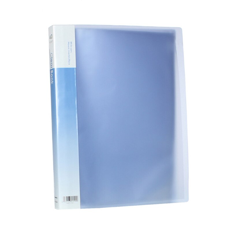 PVC clair livre A4 papier fichier dossier 30 poche présentation Document Rectangle bleu clair jaune violet couleurs, 1 PC