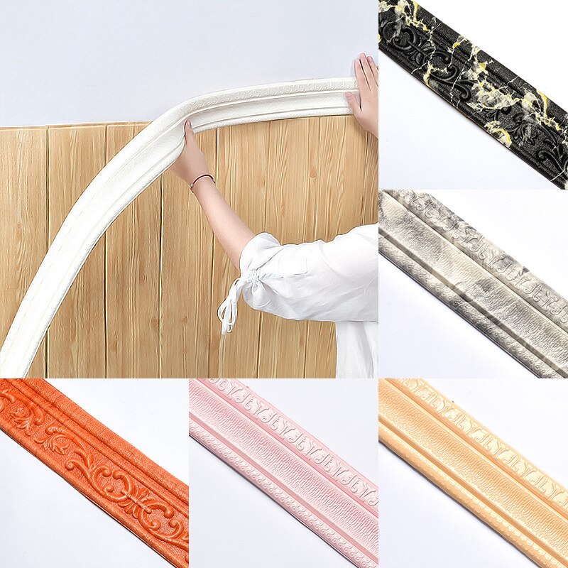 Pegatina de rodapiés 3D para decoración de bordes, pegatinas autoadhesivas, papel tapiz artístico, pegatinas de fondo impermeables
