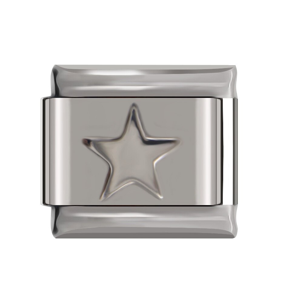 Hapiship Original Daisy Cross Football Star Charm Links Fit 9mm Bracelet Stainless Steel DIY Making DJtop66: A7