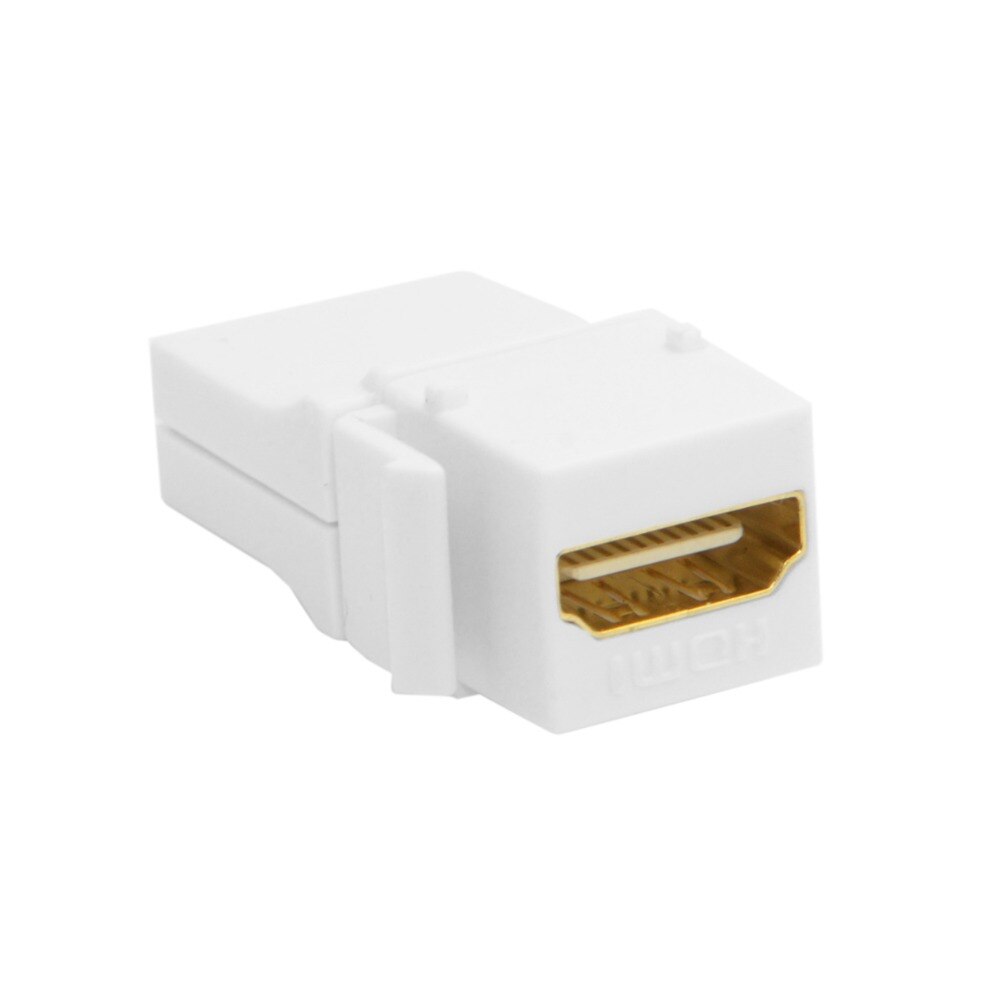 CY Cable HDMI 1.4 90 Degree Right Angle Snap-in Female to Female Keystone Jack Coupler Adapter for Wall Plate White