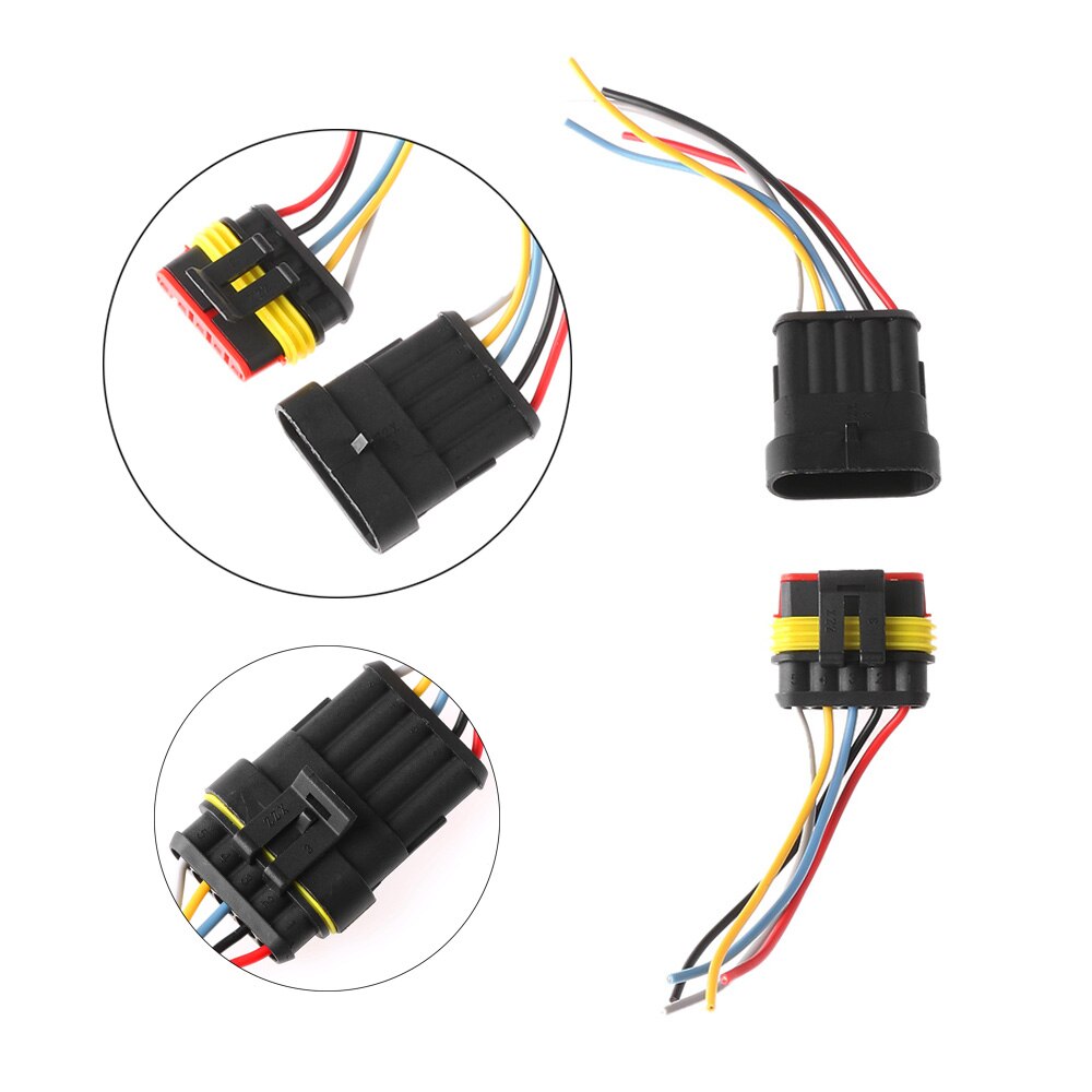 1 Juego de conectores eléctricos impermeables para coche, con cable automotriz, 1/2/3/4/5/6P, juego sellado de enchufe HID, accesorios para automóviles