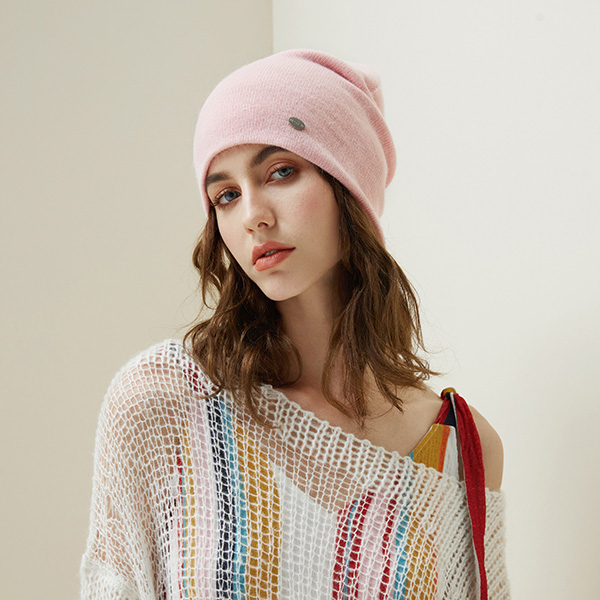 Kaninchen Haar Winter Hüte Für Frauen Mützen Wärme Ski Kappe Mädchen Hütte Weiblichen Kappe Skullie Künstliche Neue Hütte: hell Rosa