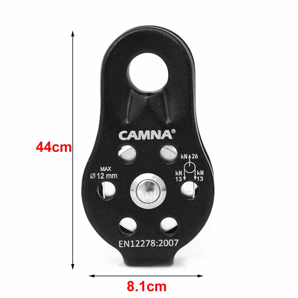 Micro Klimmen Katrol 26KN Micro Katrol Vaste Side Trolley Voor Klimmen Redding Omhoog Werken Abseilen: Black