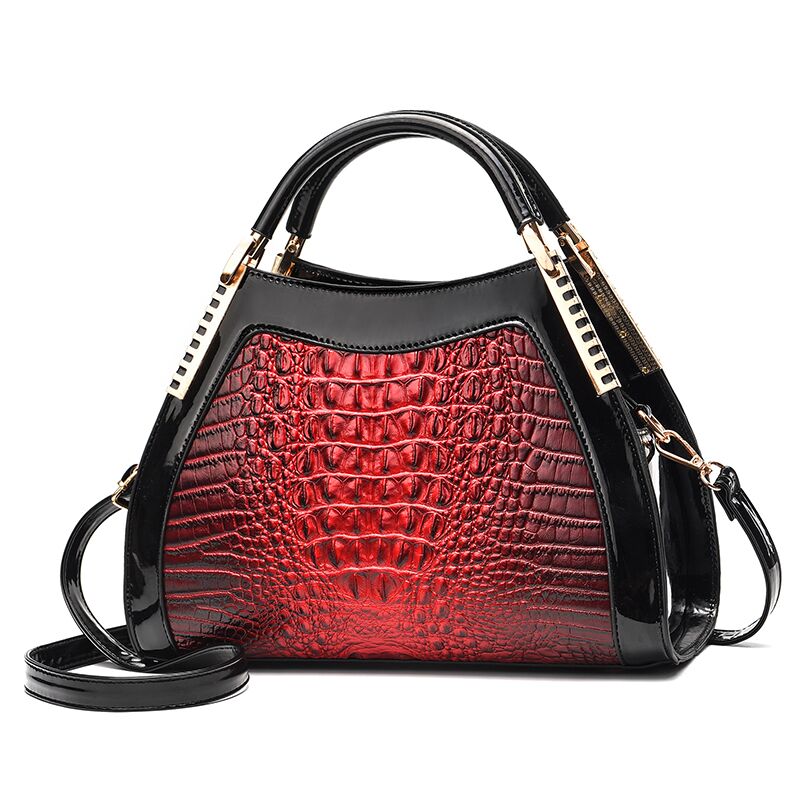 Gykaeo Luxe Handtassen Vrouwen Tassen Mode Krokodil Patroon Schoudertas Dames Party Messenger Bags Bolsa Feminina: Red Two