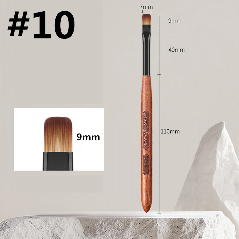 Sandelträhandtag gradient blommande borstar effekt nagel uv-gel liner borste ritpenna ränder blommor nagelkonst målningsverktyg: Vinröd