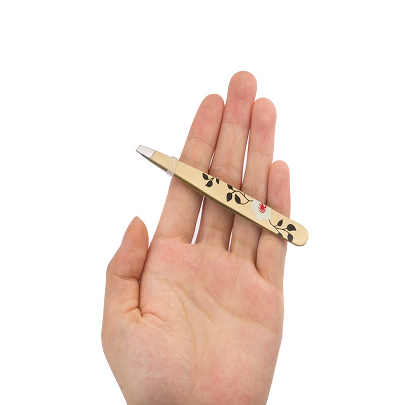 1 Pcs Wenkbrauw Pincet Professionele Roestvrij Staal Anti-Statische Platte Tip Ontharing Make-Up Tool