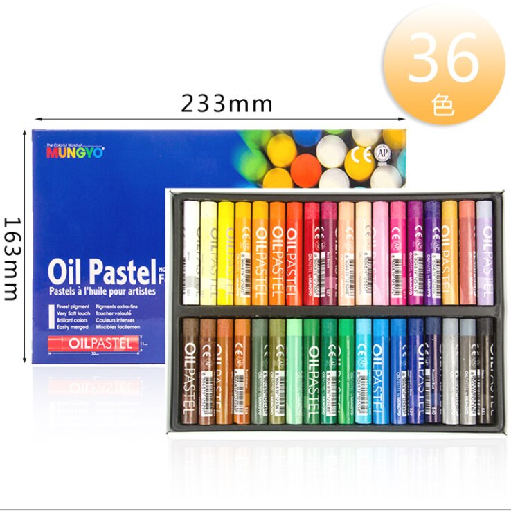 12/24 farbe Korea Fluoreszierende metallisch Kreide Berufs Mittlere und Schwere Öl Pastell Weiche Kreide Holz Kasten Graffiti Pinsel: 36Farben